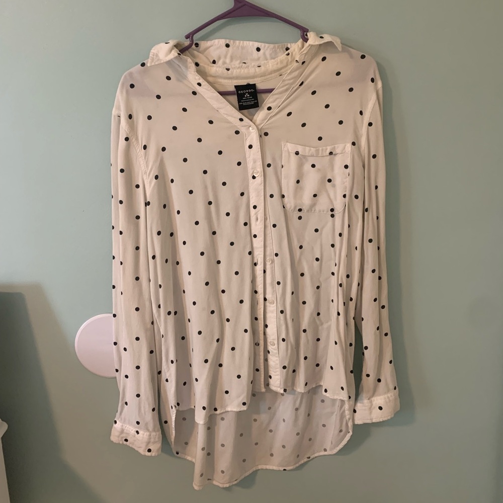 Polk a dot button up